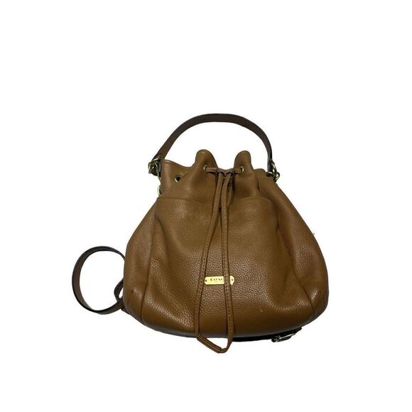 Coach Womens Casual Toggle  Closure Bucket Crossbody Bag Brown - Picture 9 of 12